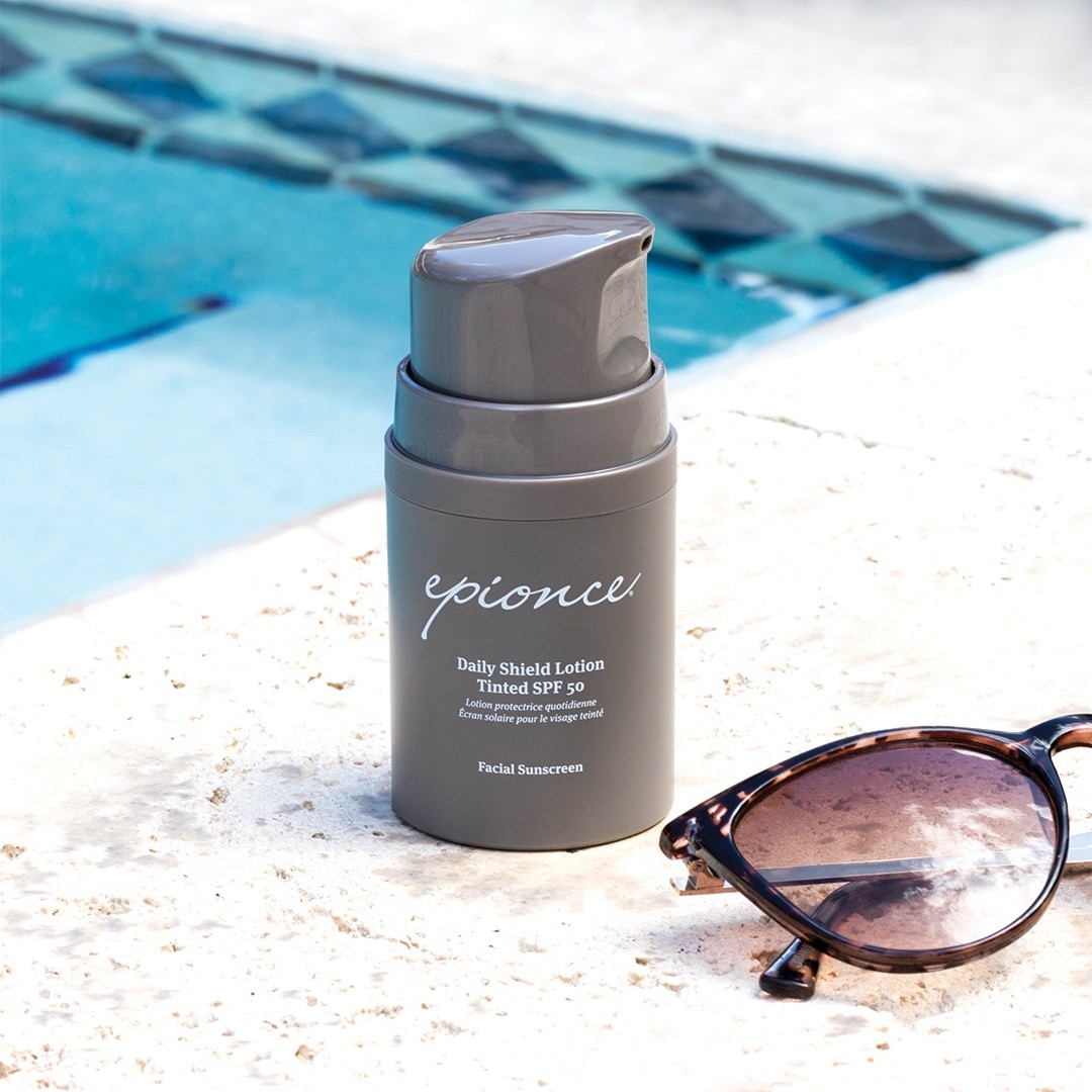 Epionce Daily Shield Lotion Tinted SPF 50 mineral facial sunscreen for Houston sun